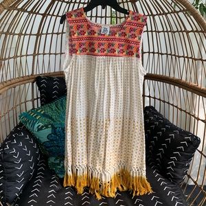 Ivy Jane embroidered tassel dress size small